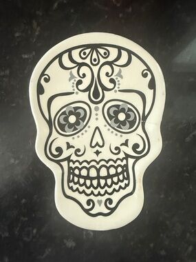 Black and White Sugar Skull Spoon Rest